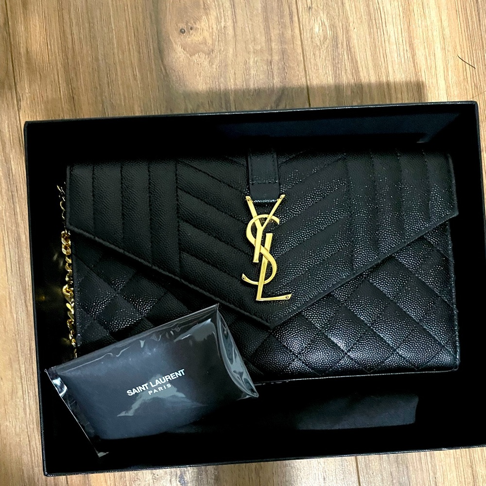 Ysl Envelope Monogram Matelassé Leather Wallet-On-Chain. PRICE FIRM ❗️❗️